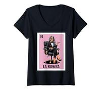 Femme Funny Mexican Design for Aunt - La Suegra T-Shirt avec Col en V