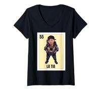 Femme Funny Mexican Design for Aunt - La Tia Cool T-Shirt avec Col en V