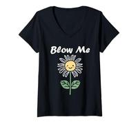 Femme Funny minimalist dandelions flowers simple blow me dandelion T-Shirt avec Col en V