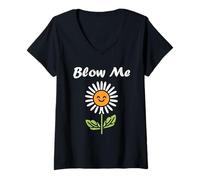 Femme Funny minimalist dandelions flowers simple blow me dandelion T-Shirt avec Col en V