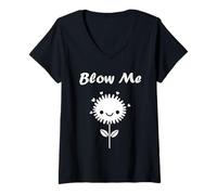 Femme Funny minimalist dandelions flowers simple blow me dandelion T-Shirt avec Col en V
