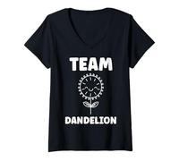 Femme Funny minimalist dandelions flowers simple team dandelion T-Shirt avec Col en V