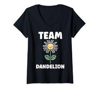 Femme Funny minimalist dandelions flowers simple team dandelion T-Shirt avec Col en V