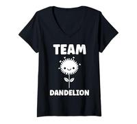 Femme Funny minimalist dandelions flowers simple team dandelion T-Shirt avec Col en V