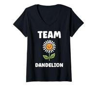 Femme Funny minimalist dandelions flowers simple team dandelion T-Shirt avec Col en V