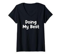 Femme Funny Modern Life Humor Design Doing My Best Everyday Energy T-Shirt avec Col en V