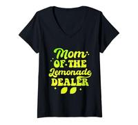 Femme Funny Mom of The Lemonade Dealer Summer Lemonade Lover T-Shirt avec Col en V