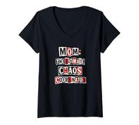 Femme Funny Mom The Ultimate Chaos, coordinateur de Punk Ransom Note T-Shirt avec Col en V