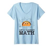 Femme Funny Nerdy Let's Taco Bout Math Pi Day, Professeur de mathématiques Geek BK T-Shirt avec Col en V