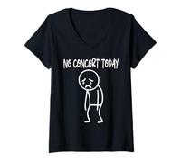 Femme Funny No Concert Today Sad Boring Stickman Music Lovers T-Shirt avec Col en V