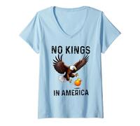 Femme Funny No Kings in America T-Shirt avec Col en V