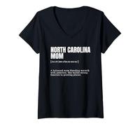 Femme Funny North Carolina Mom Loving Definition, Anniversaire T-Shirt avec Col en V