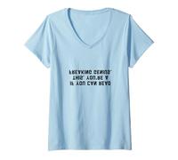 Femme Funny Optical Illusion Genius Design T-Shirt avec Col en V