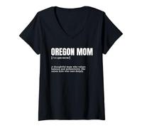 Femme Funny Oregon Mom Values Balance Authenticité Définition T-Shirt avec Col en V