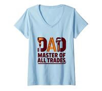 Femme Funny Papa Tools Retro DIY Dad Papa Can Fix it Father's Day T-Shirt avec Col en V