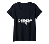 Femme Funny People Funny Text Citation of I'm Older Than The Internet T-Shirt avec Col en V
