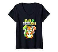 Femme Funny Phone Hold Do Call Center Service Client Humour T-Shirt avec Col en V