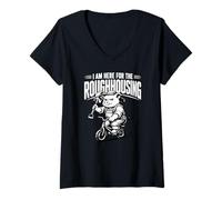 Femme Funny Pig in Overalls Cool for Action Novelty Animal Humor T-Shirt avec Col en V