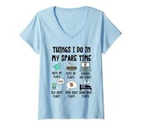 Femme Funny Plant Lover, Thing I Do in My Spare Time Cute Garden T-Shirt avec Col en V