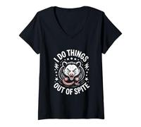 Femme Funny Possum Sarcastic Je Fais Les Choses par méchanceté T-Shirt avec Col en V