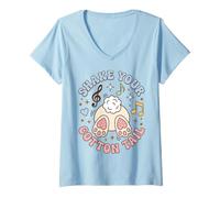 Femme Funny Rabbit Dance Shake Your Cotton Tail Retro T-Shirt avec Col en V