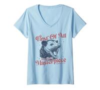 Femme Funny Raccoon First Of All I'm God's Masterpiece Homme Femme T-Shirt avec Col en V