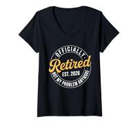 Femme Funny Retired 2026 Ce n'est Plus Mon problème Retraite 2026 T-Shirt avec Col en V