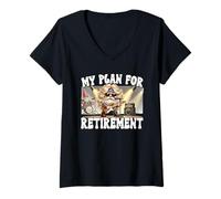 Femme Funny Retirement Plan For Rocker Mom And Dad Retired Gnome T-Shirt avec Col en V