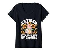 Femme Funny Retirement Sewing Mom GNOME for Women Retired Grandma T-Shirt avec Col en V