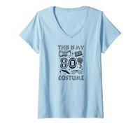 Femme Funny Retro 80s Birthday Party Vintage Video Game T-Shirt avec Col en V