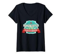 Femme Funny Ringmaster Circus Chaos Hectic Life Sarcastic Humour T-Shirt avec Col en V