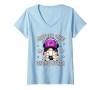 Femme Funny Running Mom for Half Marathon Training Runner GNOME T-Shirt avec Col en V