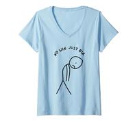 Femme Funny Sad Stick Man sans Victoire. Juste Une Poubelle. T-Shirt avec Col en V