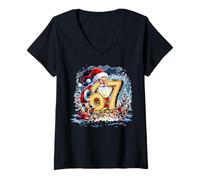 Femme Funny Santa Elves 67 Meme Merry Christmas Holiday Humour T-Shirt avec Col en V