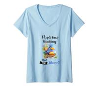 Femme Funny Sarcastic Parrot Witty Quote Graphic Tee Introvert T-Shirt avec Col en V