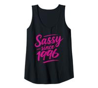 Femme Funny Sassy Since 1996 Retro Mama Wife Sass Queen Hot Pink Débardeur