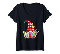 Femme Funny School GNOME for Teacher Cute Welcome Back to School T-Shirt avec Col en V