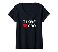 Femme Funny Scrum Agile Devops Project Lead - I Love ADO T-Shirt avec Col en V