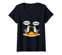Femme Funny Seagulls Volant Cornish Pasty Cornwall T-Shirt avec Col en V