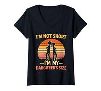 Femme Funny Short Mom Shirt I'm Not Short I'm My Daughter's Size T-Shirt avec Col en V