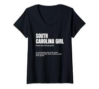 Femme Funny South Carolina Girl Definition Long Tail Keys T-Shirt avec Col en V