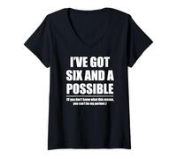 Femme Funny Spades Player I've Got Six and a Possible Jeu de cartes T-Shirt avec Col en V