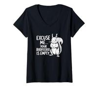 Femme Funny Squirrel Excuse Me Your Bird Feeder's Empty Again T-Shirt avec Col en V