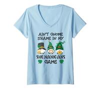 Femme Funny St Patricks GNOME Prone to Shenanigans with My Gnomies T-Shirt avec Col en V
