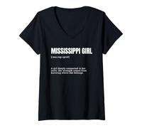 Femme Funny State Mississippi Girl Defintion Citation T-Shirt avec Col en V
