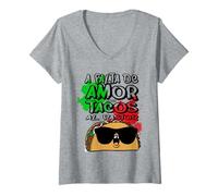 Femme Funny Tacos Squad al Pastor Mexican Food Lover Spanish Team T-Shirt avec Col en V