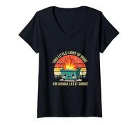 Femme Funny This Little Light-of Mine Lil Dumpster Fire pour Hommes et Femmes T-Shirt avec Col en V