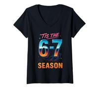 Femme Funny Tis The 6-7 Saison Six Sept Memes de Noël pour garçons et Filles T-Shirt avec Col en V