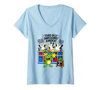 Femme Funny Toadally Awesome Kinder Frog 1er Jour d'école Humour T-Shirt avec Col en V