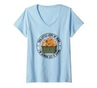 Femme Funny Unbothered This Little Light of Mine Shine Capybara T-Shirt avec Col en V
